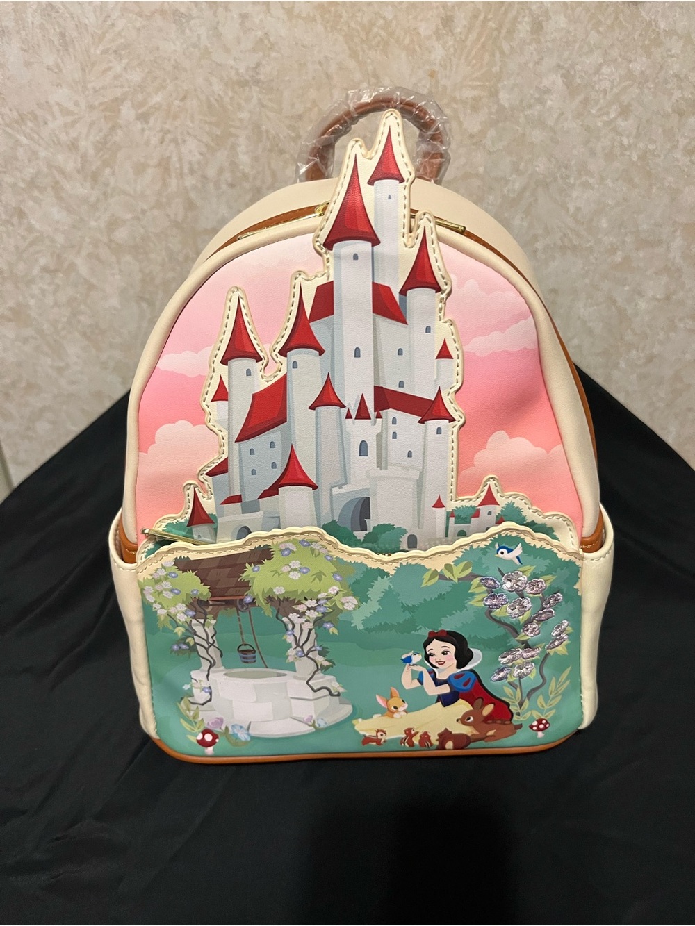 Disney Pink Cream Green Snow White Castle Mini Backpack